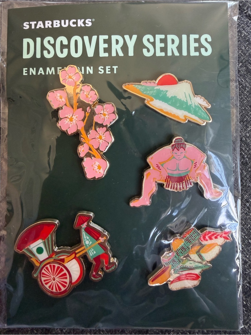 Starbucks discovery series Enamel Pin Set, Japan limited, NWT